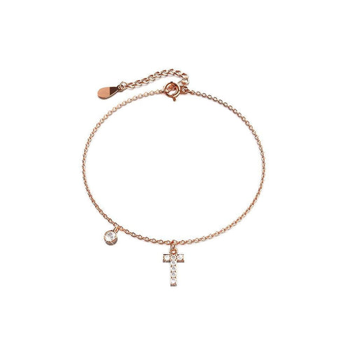 Solid 925 Sterling Silver Initial Crystal Personalised Alphabet Letter Bracelet Rose Gold Filled
